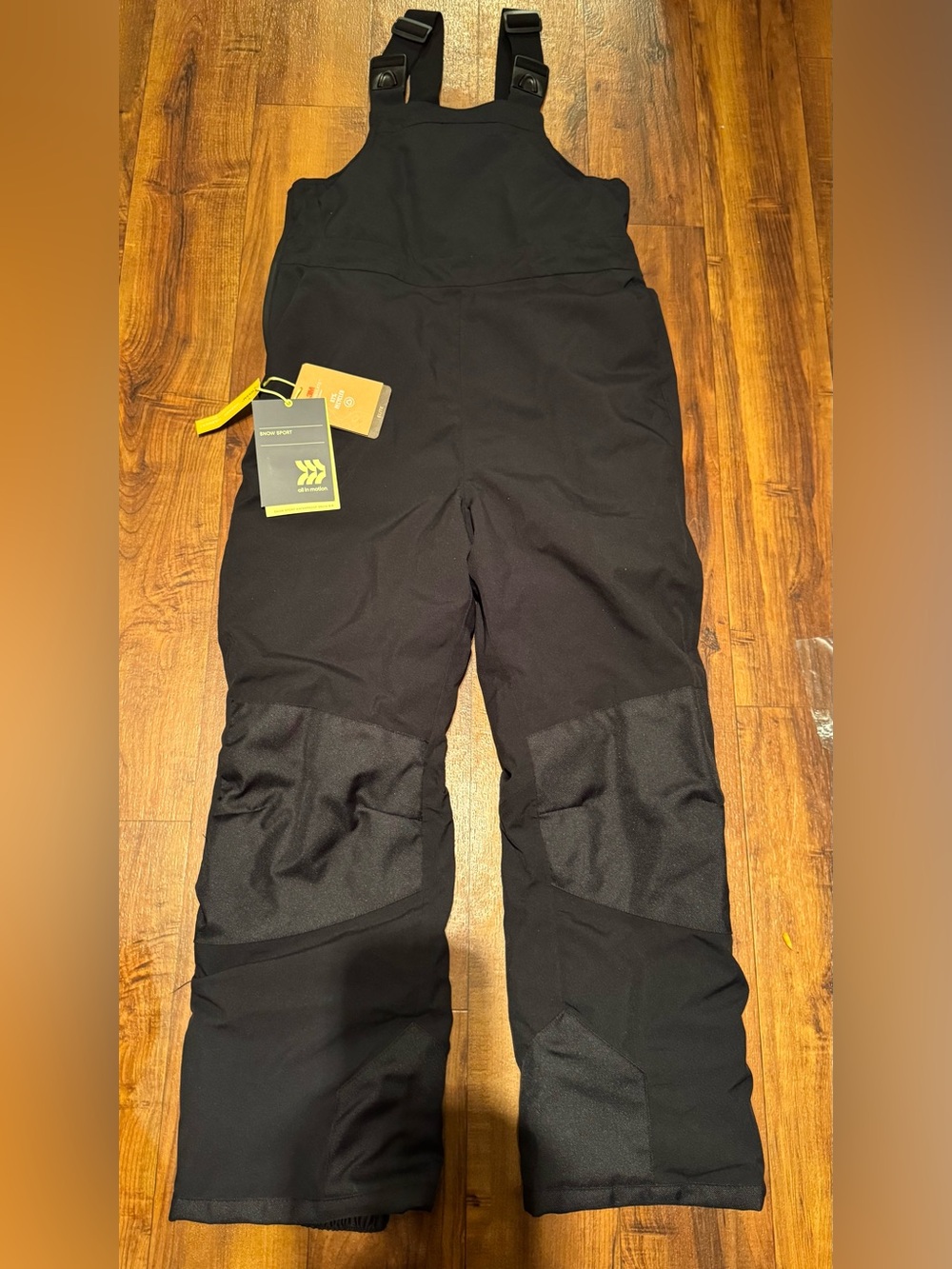 all in motion Black Kids Insulated Snow Bib Overalls Pants Youth Large NWT 10/12